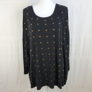 Lynn Ritchie Silver 3/4 sleeve jersey tunic size M